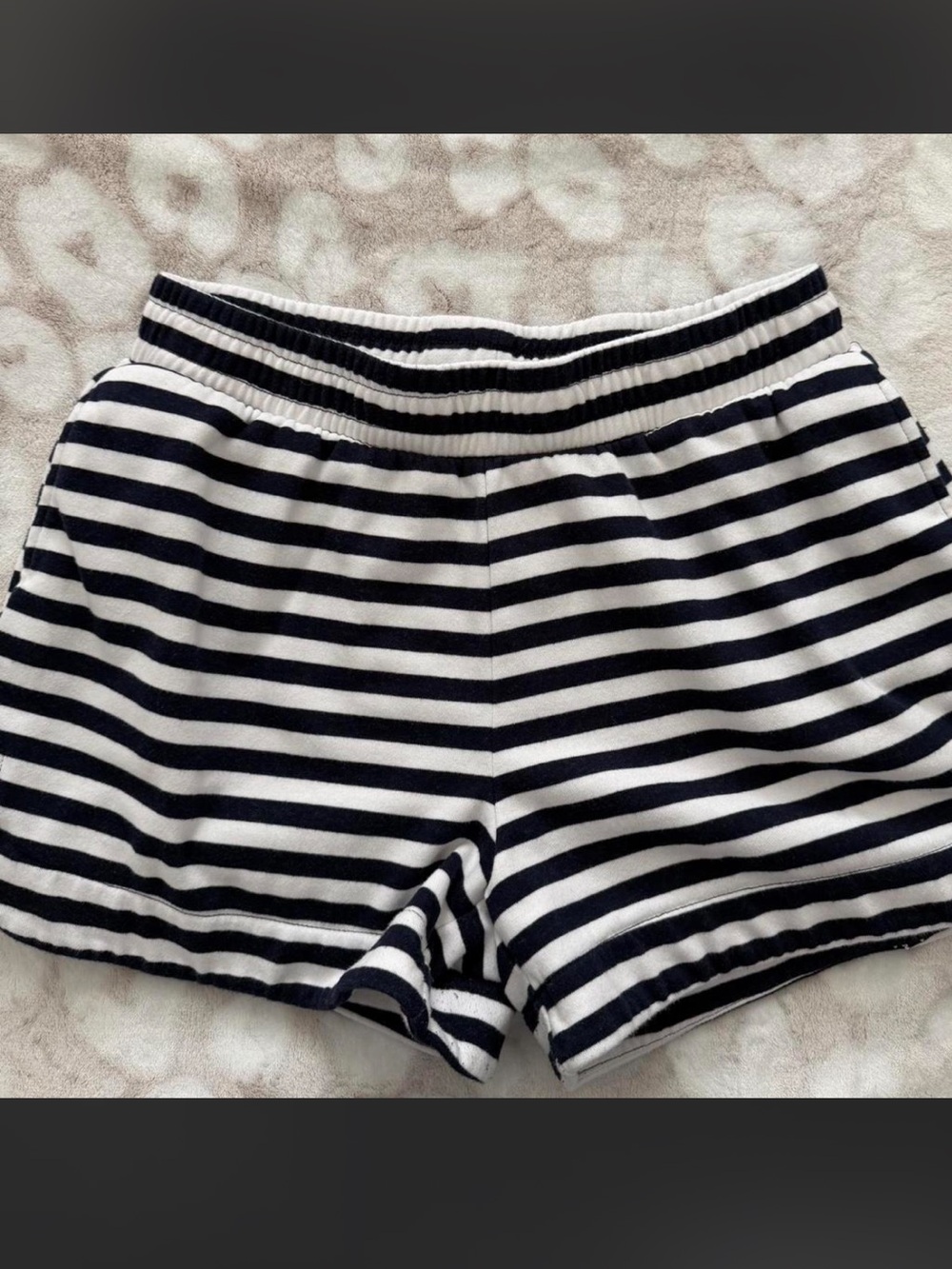 Crown & Ivy Navy and White Striped Athletic Shorts